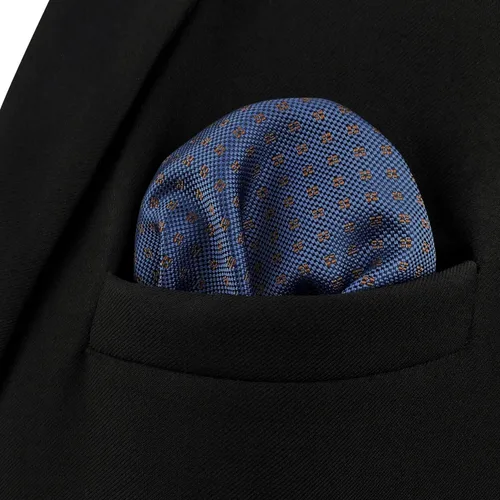 Vista 4 de S&W SHLAX&WING Corbatas para hombre, color azul con puntos para negocios, chaqueta extra larga