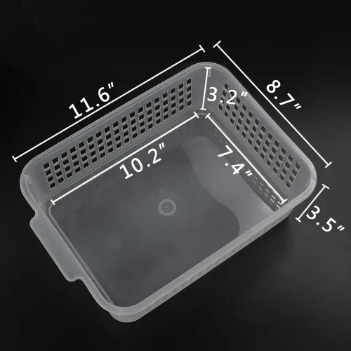 Vista 3 de Bandejas rectangulares de almacenamiento de plástico transparente (paquete de 6)