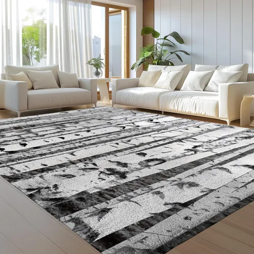 Vista 5 de Rugs - Alfombra mullida para sala de estar, 23.6 x 35.4 in, con textura de tronco de abedul, para dormitorio, lavable a máquina, alfombra gruesa