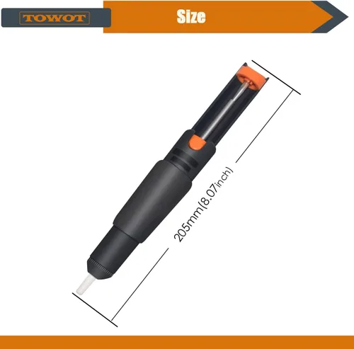 Vista 2 de TOWOT Mecha de soldadura, alambre de soldadura y succionador de soldadura utilizados para remover la soldadura y desensamblar componentes