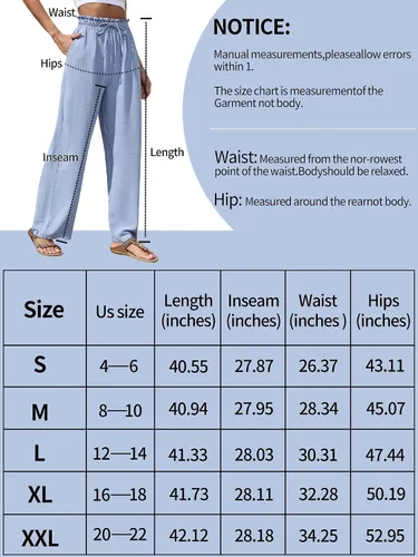 Vista 6 de Pantalones de pierna ancha para mujer, estilo casual, holgados, cintura alta, con cordón, palazzo fowy nudo de corbata, pantalones de descanso
