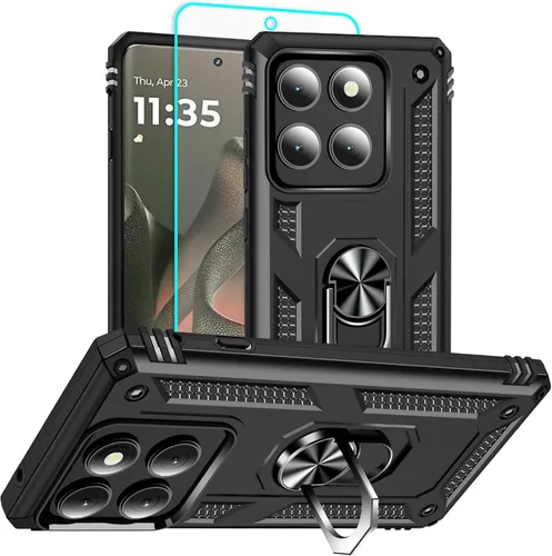 Vista 39 de HNHYGETE Funda para Motorola Edge 2025 con protector de pantalla: soporte giratorio de grado 360° (antideslizante) protección contra caídas y golpes