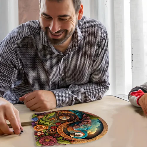 Vista 9 de CRAFTHUB Rompecabezas de madera con diseño de animales, diseño de mariposa y león intrincado para adultos y niños, tamaño grande y A3