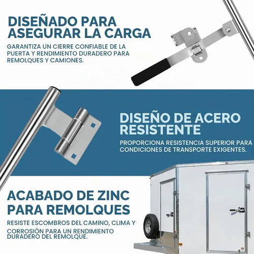 Vista 5 de ProCamp 36" Barra de Leva para Remolque Puerta Oscilante con Bisagra Barra de Leva Cerrajo Pestillo Manija de Cargo