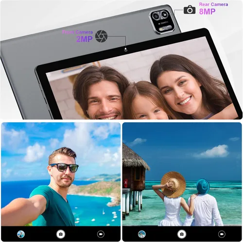 Vista 5 de WeTap Tablet Tablet Android de 10 pulgadas, tableta Android 12, 3 GB de RAM 64 GB ROM, cámara de 2 MP+8 MP, 1280 x 800 IPS, tabletas con procesador