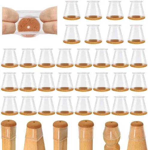 Vista 11 de 24 protectores de suelo para patas de silla para suelos de madera dura, cubiertas de silicona para proteger suelos de baldosas de madera, parte