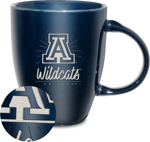 Vista 42 de Rico Industries - Taza de lustre cerámico con grabado láser de la NCAA de 18oz - Café-Té