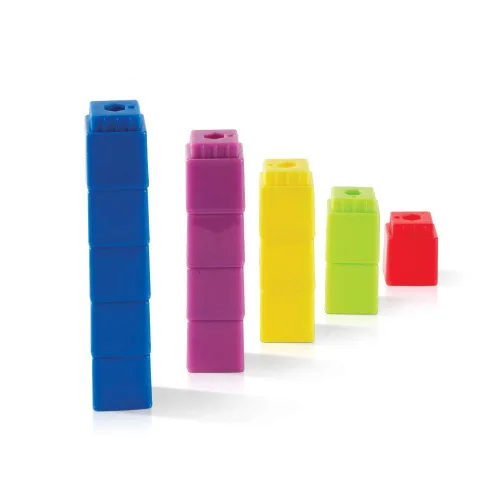 Vista 5 de hand2mind UniLink - Cubos entrelazados para enlazar matemáticas, cubos de plástico, clasificación de colores, cubos de conexión, manipuladores
