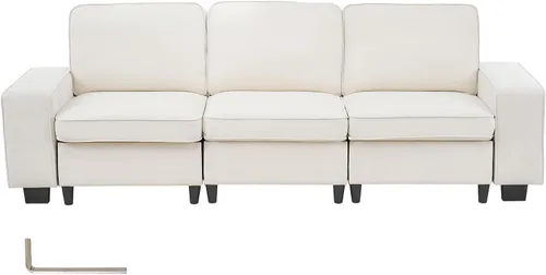 Vista 9 de VEVOR Sofá modular de 3 plazas de 100 pulgadas, cómodo sofá con asientos profundos y almacenamiento oculto, diseño moderno para sala de estar