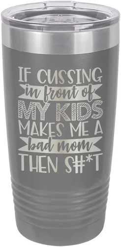 Vista 10 de Taza de viaje con pajita grabada a láser con citas divertidas de OnlyGifts.com