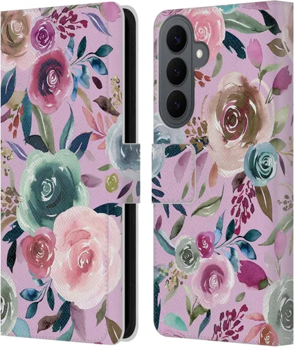 Vista 257 de Head Case Designs Officially Licensed Ninola Abstract Poppies Lilac Floral Leather Wallet Case Compatible with Samsung Galaxy A07 4G