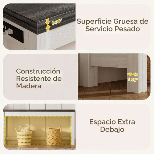 Vista 5 de Cyclysio Mesas de consola de 160 cm para entrada, mesas de consola largas para sala de estar, mesa detrás del sofá, mesa de entrada de granja