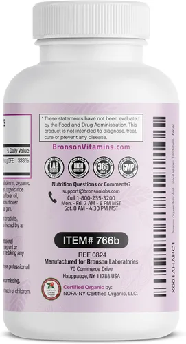 Vista 5 de Bronson ácido fólico orgánico, con certificado USDA y Vegetariano, La mejor vitamina prenatal, 1