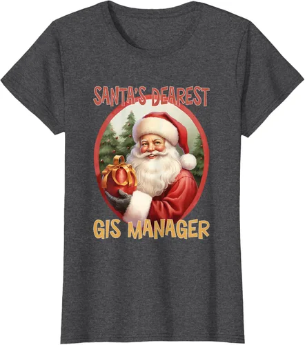 Vista 4 de GIS Manager Christmas Holiday Love Xmas T-Shirt Negro