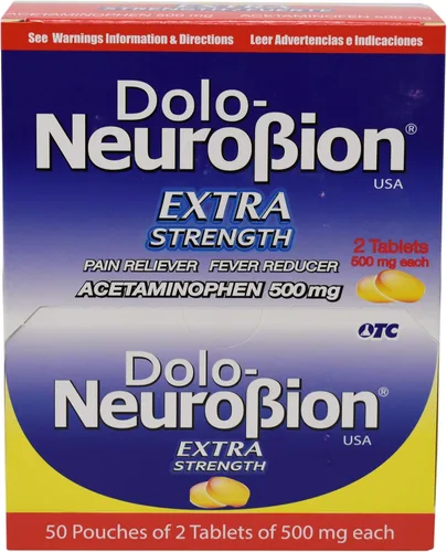 Vista 3 de Neurobion Dolo Analgésico, reductor de fiebre, extra fuerte, Fuerte, Alivia el Dolor, Reduce la Fiebre Dispensador 50 x 2 tabletas