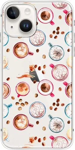 Vista 7 de Blingy's Funda para iPhone 14, bonito patrón de cerezas, estilo tropical, diseño tropical, funda protectora transparente de TPU suave de 6.1 Cerezas