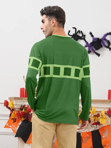 Vista 5 de Arvilhill Disfraz de Halloween para adultos, camisa polo clásica a rayas