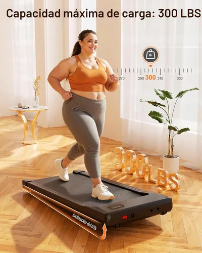 Vista 3 de Superun Under Desk Walking Pad with 6% Incline, 3 in 1 Portable Treadmill Oro rosa profundo