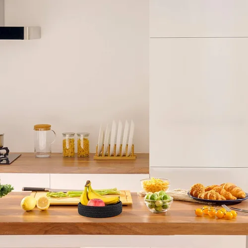 Vista 6 de Salvamanteles para platos calientes, ollas y sartenes, almohadillas calientes con cesta de almacenamiento, soportes para ollas para cocina, tapete