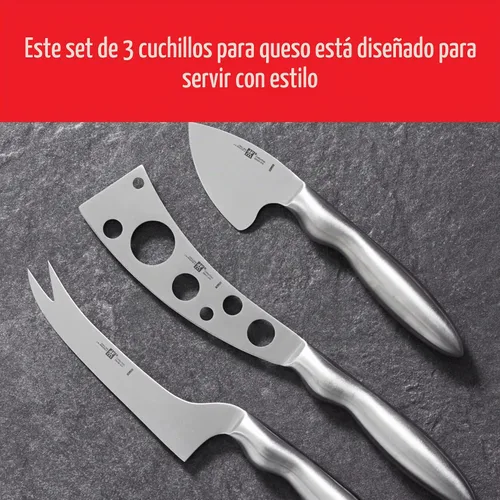Vista 3 de ZWILLING Colección Juego de cuchillos de queso de 3 piezas para tabla de embutidos, juego de regalo