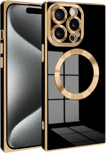 Vista 18 de Funda magnética para iPhone 15 compatible con Magsafe, TPU suave plateado a prueba de rayones con lente totalmente cubierta compatible con carga