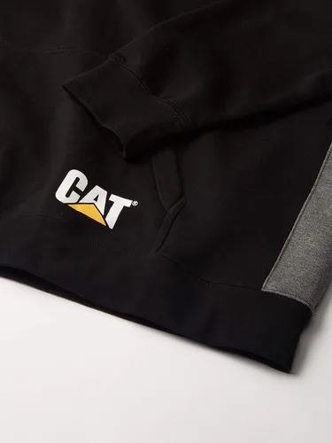 Vista 4 de Cat Men's Logo Panel Hooded Sweatshirt (Regular and Big Sizes)