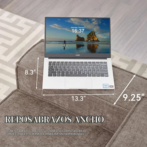 Vista 3 de WILLOVE Sofá moderno de 89.3 pulgadas para sala de estar, sofá nube con asiento profundo, cómodo sofá con reposabrazos extra anchos y 4 cojines