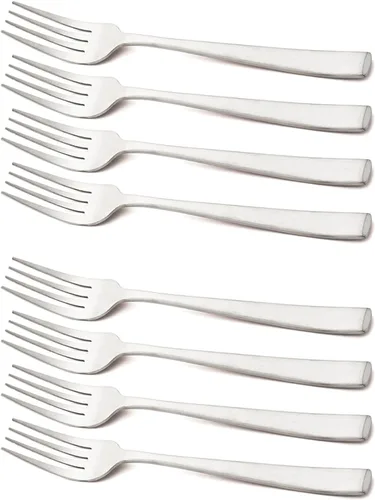 Vista 11 de Cuchillo de cena de 8 piezas, acero inoxidable 18/10 de plata mate para el hogar, restaurante, fiesta, uso diario de mantequilla (9 pulgadas)
