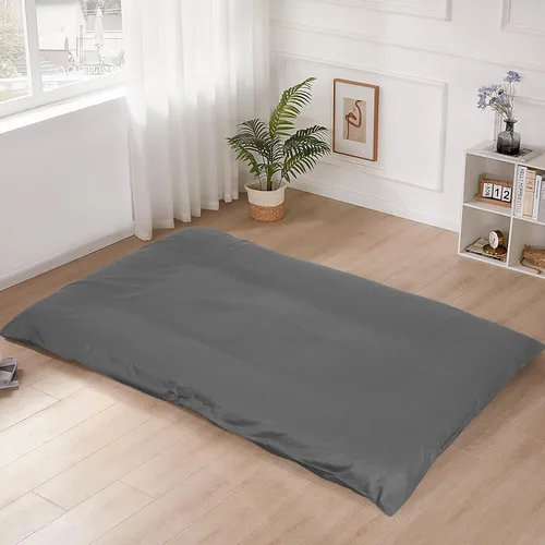 Vista 9 de Funda de colchón de futón de piso 100% algodón, suave, amigable con la piel, lavable, con cremallera, funda de colchón tatami, a prueba de polvo