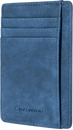 Vista 16 de Cartera Chelmon Slim RFID - Cartera de bolsillo frontal minimalista para tarjetas de crédito delgadas