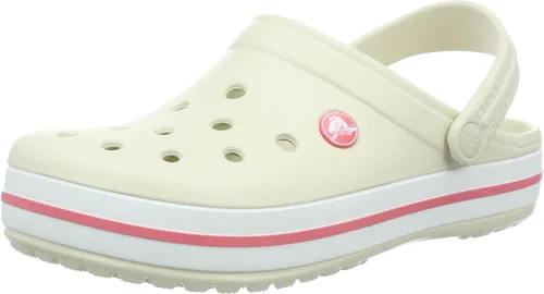 Vista 4 de Crocs Crocband - Zuecos unisex para adultos, Stucco/Melon, 7 mujer/5 hombre