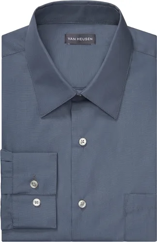 Vista 3 de Van Heusen - Camisa de vestir de popelina para hombre, ajuste estándar, unicolor