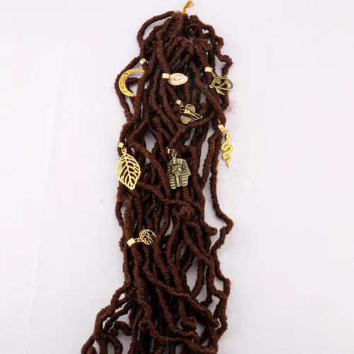 Vista 7 de Messen 20 piezas de trenzas para el cabello, 15 estilos vintage africanos, dijes con dije de concha de mariposa, accesorios para el cabello