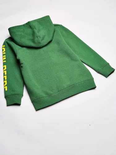 Vista 4 de John Deere Sudadera con capucha de forro polar pequeño con cremallera frontal, Verde