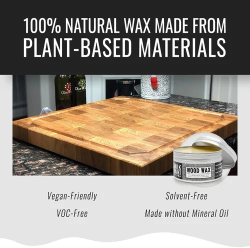 Vista 5 de Real Milk Paint, Cera de madera para acabado, muebles sin terminar, tablas de cortar, bloques de carnicero, grado alimenticio, vegano, 4 onzas