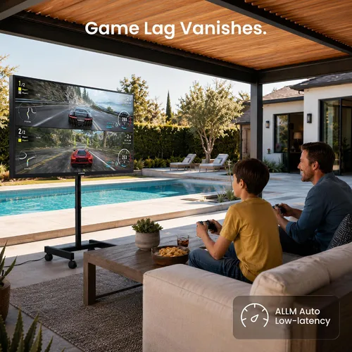 Vista 6 de Televisor de 55 pulgadas para exteriores 4K Google TV, 1500 nits IP55 impermeable, Dolby Vision y Atmos, antirreflejo, Google Assistant Chromecast