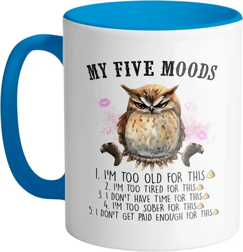 Vista 8 de TeesAndTankYou My Five Moods - Taza de café (11 onzas), color negro