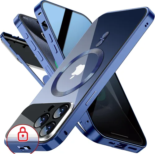 Vista 21 de Funda magnética de privacidad para iPhone 13 Pro, protección completa de la cámara, color negro [Mechanical Lock][Compatible with MagSafe]