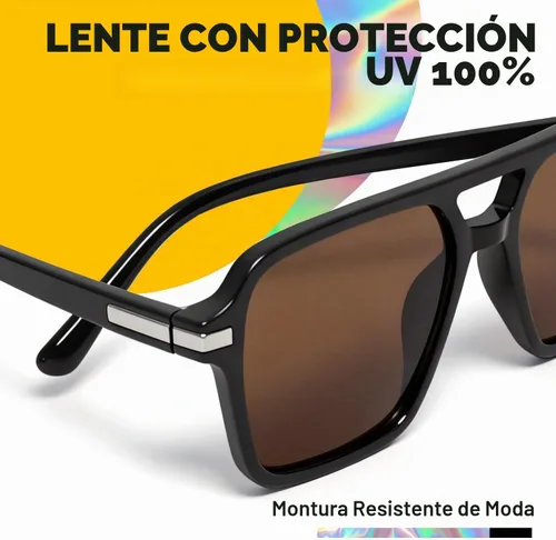 Vista 3 de VISOONE Black Retro Square Aviator Sunglasses Women Men