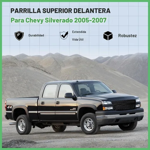 Vista 7 de Rejilla superior delantera para Chevy Silverado 1500 2500HD 3500