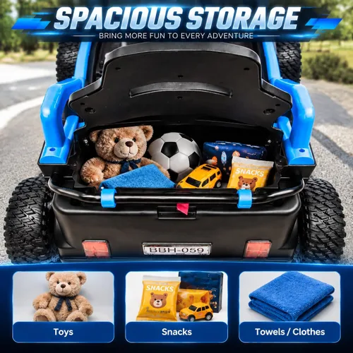 Vista 5 de 12V Electric Go Kart for Kids, Ride On Buggy Car with Metal Frame Ages 3-6 Blue