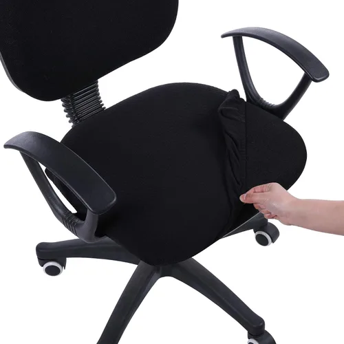 Vista 27 de Smiry Fundas de asiento de silla de computadora de oficina, de jacquard elástico, extraíbles, lavables, antipolvo, protectores de cojín para silla