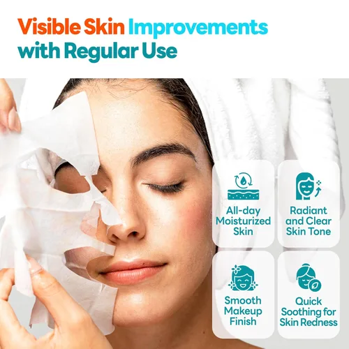 Vista 4 de Paquete de mascarillas prémium con péptidos de colágeno. Mascarilla facial para hidratar, iluminar la piel, antienvejecimiento y elasticidad.