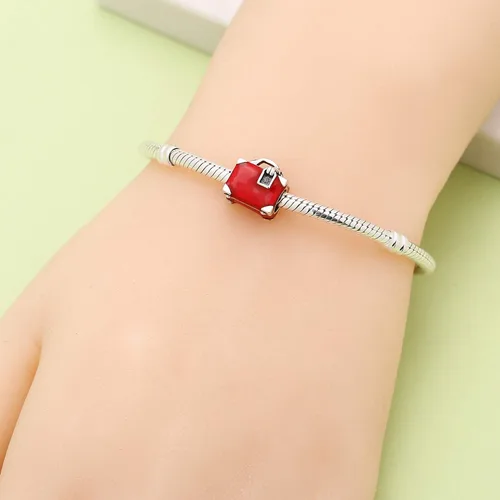 Vista 5 de ABUN Dijes de la serie de viaje de plata de ley 925 con cuentas de viaje para pulsera, Plata esterlina