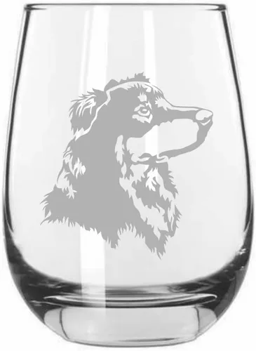 Vista 185 de Shar Pei (chino) - Vaso de vino sin tallo grabado para perro, 15.25 onzas