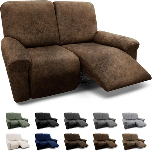 Vista 57 de Fundas para Sillón de 2 Piezas con Cojín en T, Fundas de Aspecto de Cuero para Sofá, Fundas para Sillas, Protector de Muebles Elástico, Funda