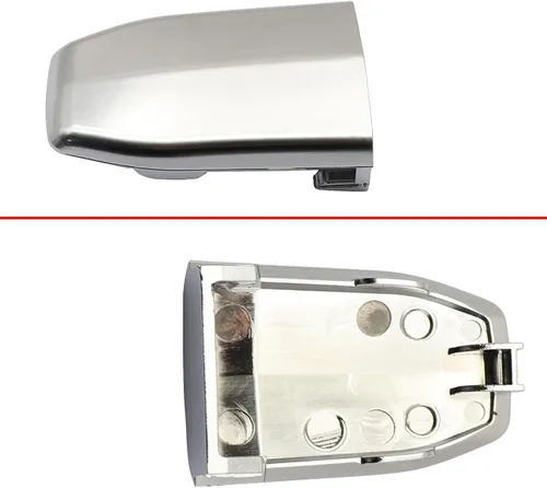 Vista 5 de Cubierta de cilindro de cerradura de manija de puerta delantera para Cadillac Escalade 2015-2018 plateado, 1 unidad