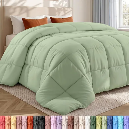 Vista 21 de Utopia Bedding - Juego de edredones de plumón con inserción de edredón acolchado con esquinas y pestañas, edredones alternativos cosidos en caja
