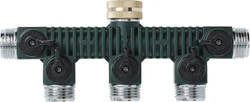 Vista 5 de Orbit 62019 Colector de válvula de grifo de manguera de zinc de 5 vías
