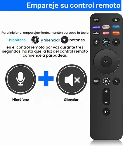Vista 3 de Universal para VIZIO-Smart-TV, control remoto XRT260 para todos los televisores inteligentes LED LCD HD 4K UHD HDR (con función de voz)